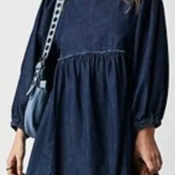 Free People Get Obsessed Denim Dress - Picture 3 of 3